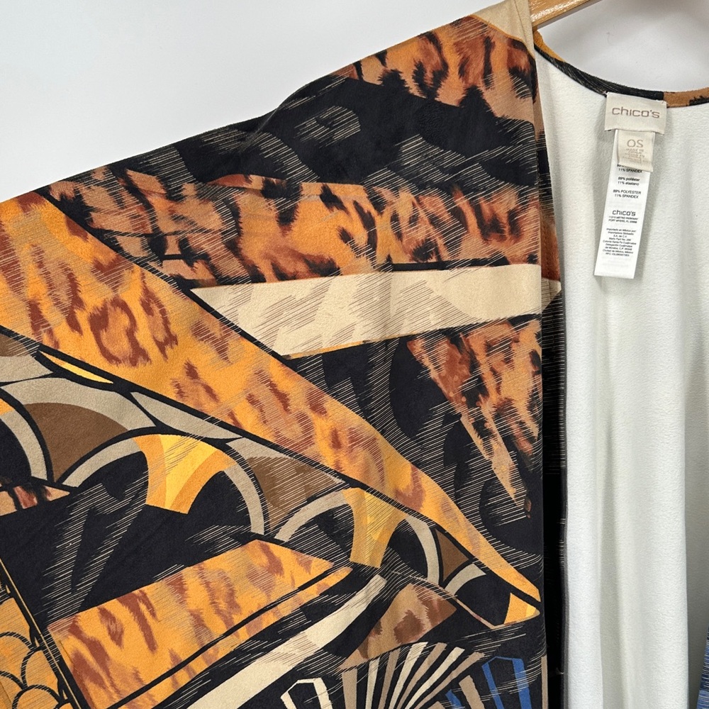 Multicolor Kimono Cardigan Ruana - Picture 3 of 5